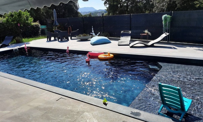 Cuttoli-Corticchiato Villa | Bungalow rental between land and sea near Ajaccio beaches/pool.