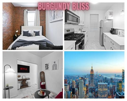 West New York Apartment | Burgundy Bliss 20 Min to Times Square