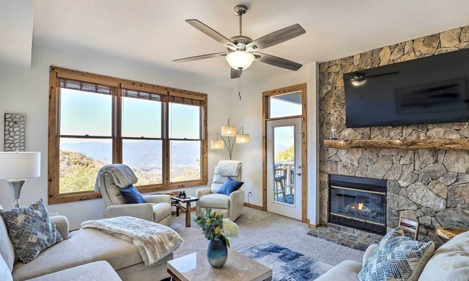 Mountain Air Condo | Burnsville Condo: Furnished Balcony w/ Views!