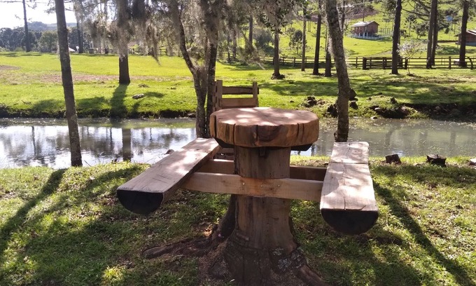 Sao Joaquim Cabin | Cabana Pequeno Bosque com dek e Vista/p o rio