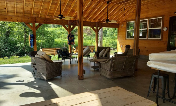 Flag Pond Cabin | Cabin is 1 mile off I-26 along side S Indian Creek, which is stocked with trout.