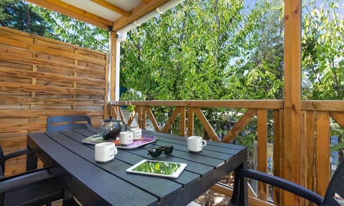 Greoux-les-Bains Ski Chalet | Camping Paradis La Pinède* - Chalet Pagnol 3 rooms 4 people Air-conditioned