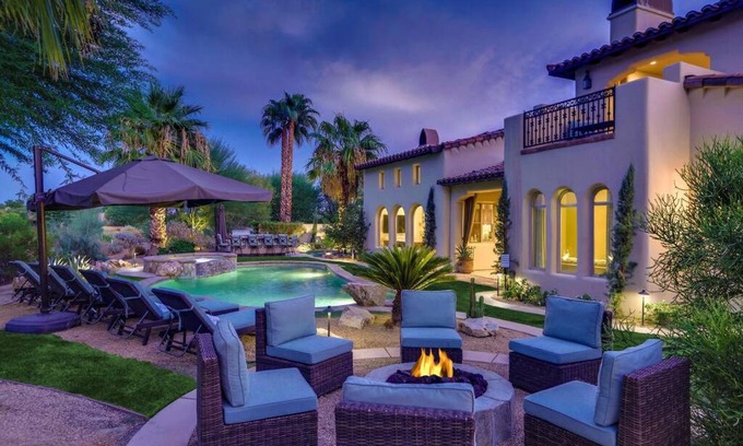 La Quinta House | Cappella - Stylish PGA West Villa - Pool, Spa, Games + Golf Course Views #259222 4BR