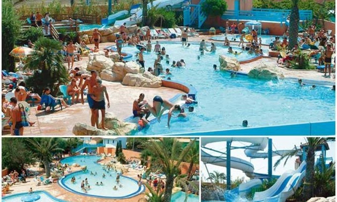 La Cote Radieuse RV Rental | Caravan 'Mobilhome Canet En Roussillon' with Mountain View, Shared Pool and Private Terrace