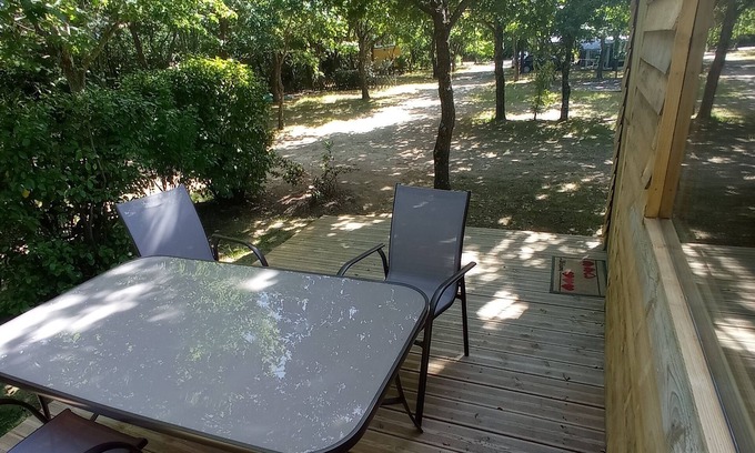Saint-Gildas-de-Rhuys RV Rental | Caravan 'Tente Aménager 4 Personnes' with Private Terrace