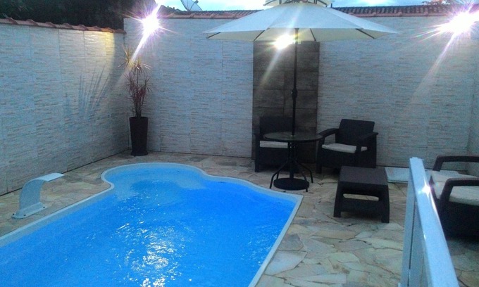 Praia das Palmeiras House | Casa Grande Litoral Norte - Caraguatatuba - Swimming pool with guardrail -closed