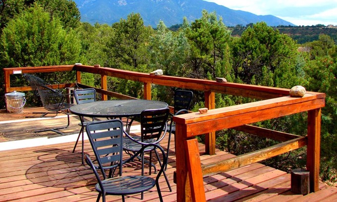Valdez House | Casa La Ceja Private serene setting, Sweeping Mountain Views Deck Hot Tub