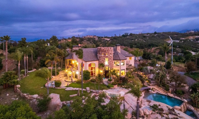 Ramona House | Castle on a hill, breathtaking views, surrounded with pools, trees, and lawn
