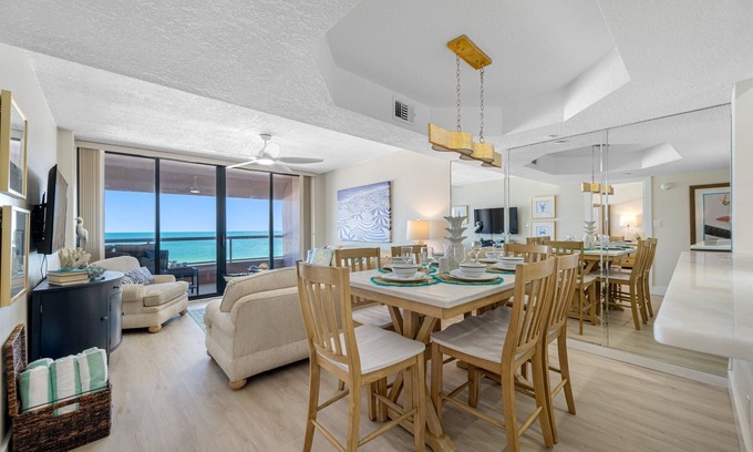 Sand Key Condo | CBC 1-7C- Beautiful Gulf Front Condo with Pool, Hot Tub, Sauna, Tennis, and Gym!