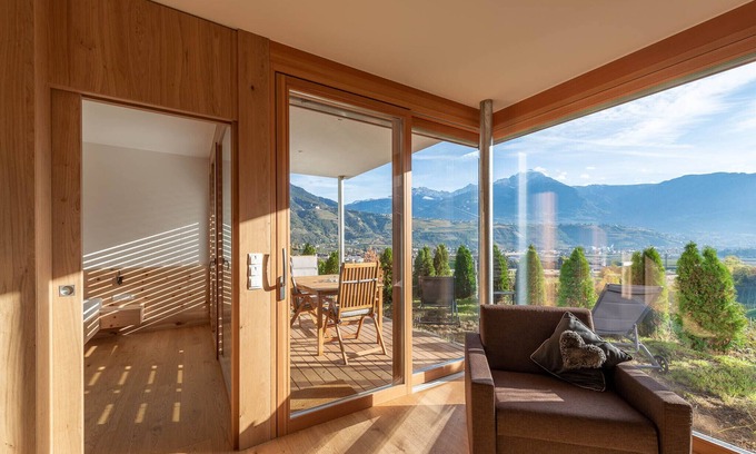 Marlengo Ski Chalet | Chalet 'Moosbichlerhof Camelia' with Mountain View, Shared Pool and Wi-Fi