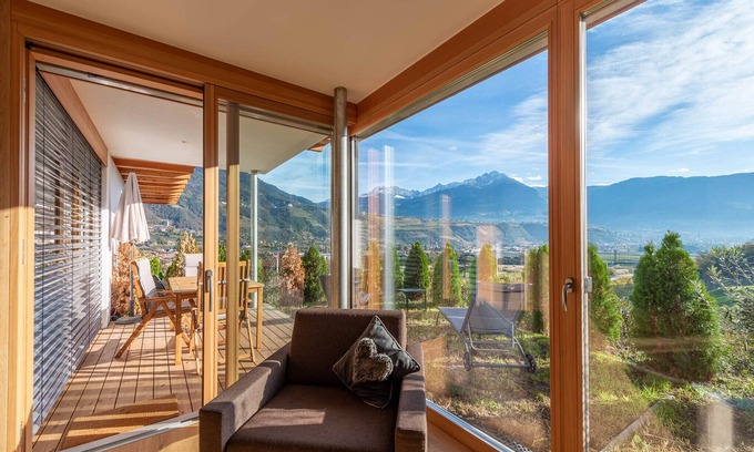 Marlengo Ski Chalet | Chalet 'Moosbichlerhof Celina' with Mountain View, Shared Pool and Wi-Fi