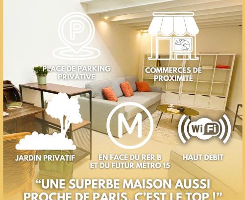 Cachan House | Charmante maison T3 en face du RER B & M15