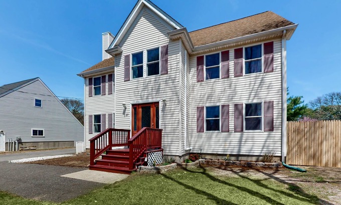 Buzzards Bay House | Charming coastal home with sunny rooms, private backyard, & walk to beach