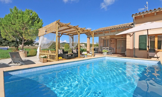 Sant Joan House | Charming country house in quiet location with pool, terrace, stunning views, internet
