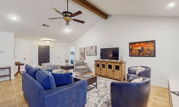Conway House | Charming House with Cozy Fireplace, Patio, and Washer & Dryer