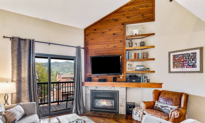 Steamboat Springs Ski Chalet | Charming mountain condo with great views, sauna, pool, and hot tub