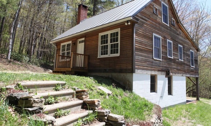 Shelburne Falls House | Charming New England House Surrounded By Trees, Field And Pond