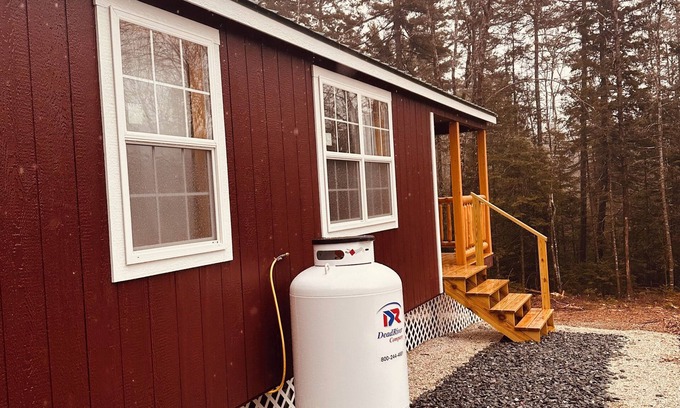 Surry Cabin | Charming Red Surry Cabin close to Acadia National Park and Bar Harbor
