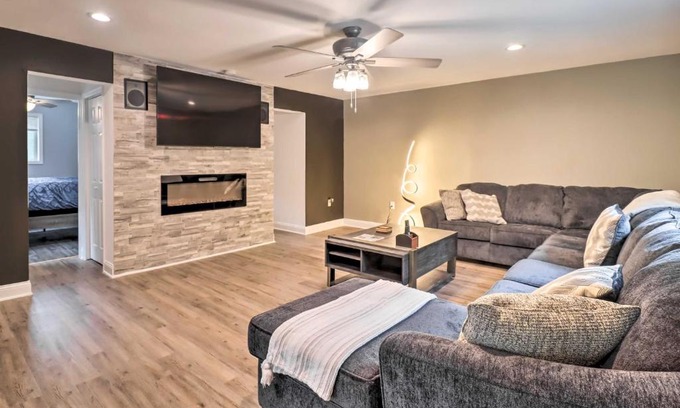 Long Pond House | Chic Long Pond Family Home with Fire Pits and Deck!