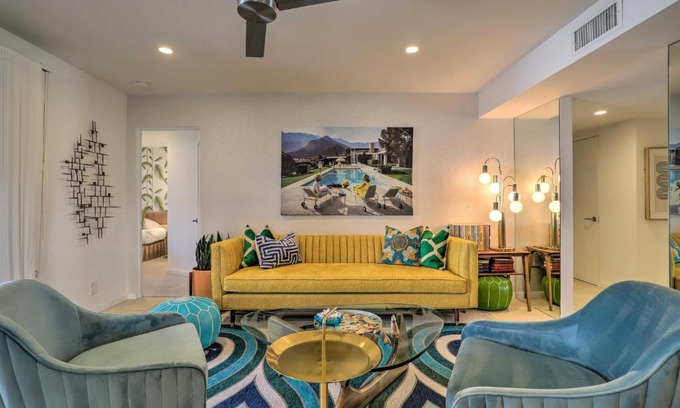 Palm Springs Apartment | Chic Palm Springs Gem with Patio and Pool Access!