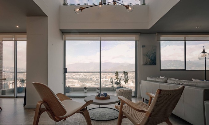 El Castillo Apartment | Chic Poblado Penthouse - AC, chef's kitchen, full washer & dryer, amazing views