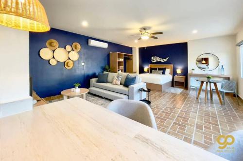 El Centenario Apartment | Chic Studio Kitchen WiFi TV Steps to Beach