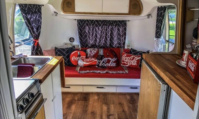 Irwin House | Coca-Cola themed 1968 Airstream. Walk to the Snake River.