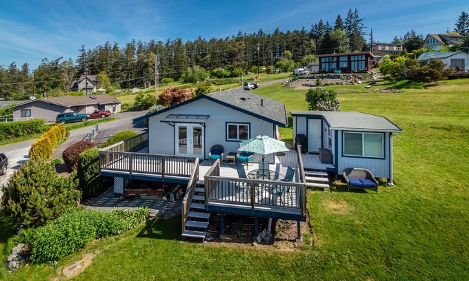 Camano Island House | Come for the Birdseye view of water, whales, mountains and more - stay to relax.