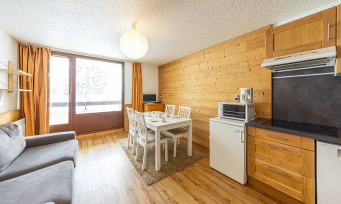 Montgellafrey Apartment | Comfortable studio for 4, near slopes and shops, south-facing balcony