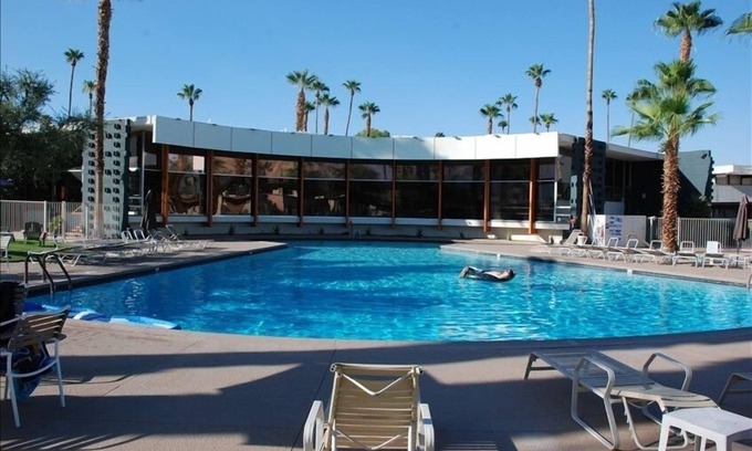 Twin Palms Apartment | Comfortable Ground Floor Apartment in Historic Ocotillo Lodge with private patio