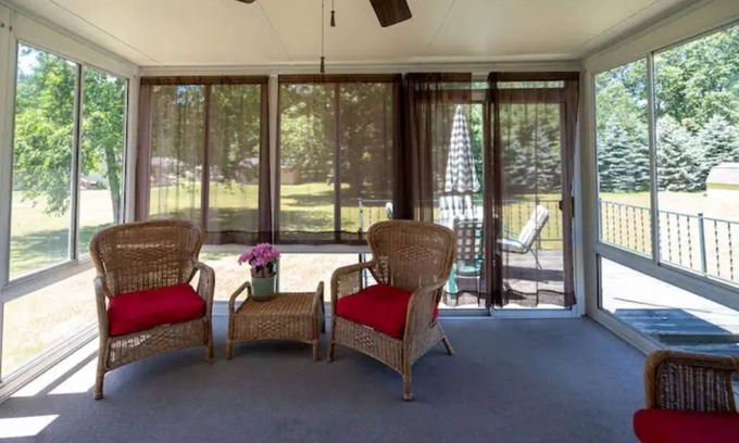 Benton Harbor House | Comfy, Cozy 3-Bedroom Home with Sunroom and Patio
