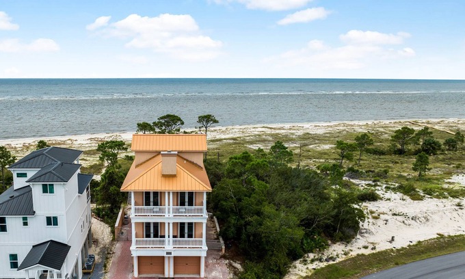 Indian Pass House | Copper Cove: Unique Beachfront Home with Hot Tub and Huge Kitchen. Sleeps 16!