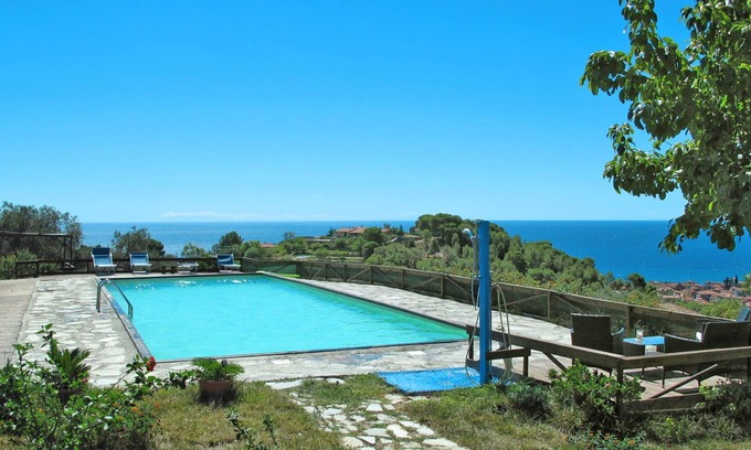 San Lorenzo al Mare House | Cosy apartment in villa with A/C, pool, patio, pets allowed, panoramic view and parking