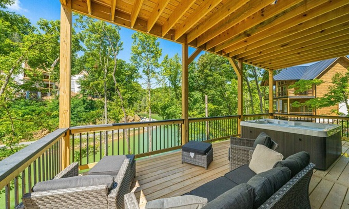 Sevierville Cabin | Cottage Cove Oasis w/Lake View, Hot Tub & Games!