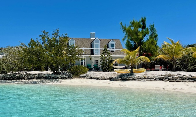 Staniel Cay House | Cottage on Private Beach with Boat Dock.