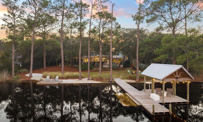 Grayton Beach House | Cottage-Style Home in the Heart of Grayton Beach! Private Dock! Walk to the Beach! 2 Adult Bikes!