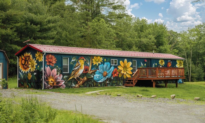 Narrowsburg Cabin | Countryside Escape · Pond · Hot Tub · Cabin Bloom