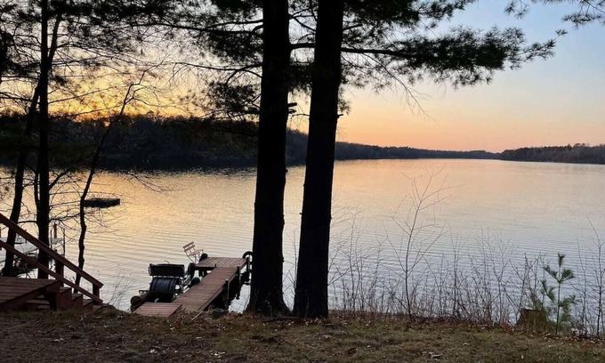 Shell Lake Cabin | Cozy Cabin on Bashaw Lake w/dock, kayaks, and firepit.