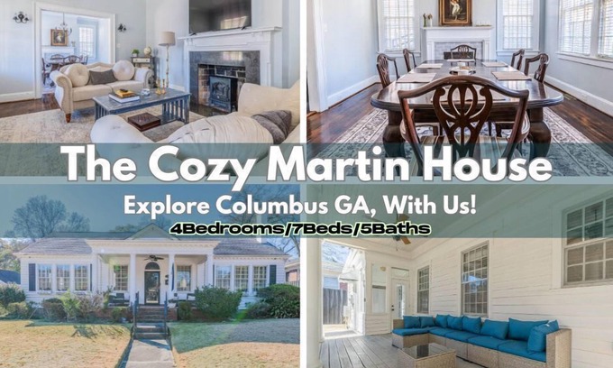 Columbus House | Cozy Martin House in Columbus |3BR| Near FortMoore
