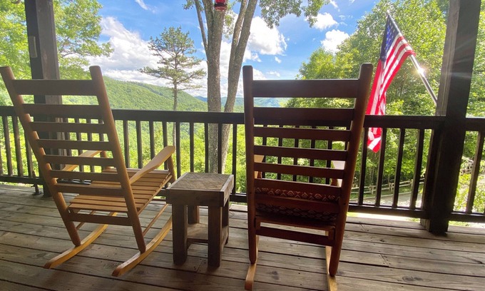 Tuckasegee Cabin | Cozy Mountain Cabin with Stunning Views, Fire Pit, & 1.9 miles to boat put-in!