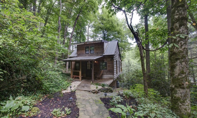 Weaverville Cabin | Cozy Pet-Friendly Cabin w/Hot Tub, River Views, 20 Min to AVL +Biltmore Pass