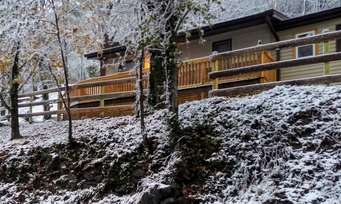Corryton House | Cozy Remodeled House in the Mountains w/Hot Tub, Fireplace, Wood Patio Deck &.
