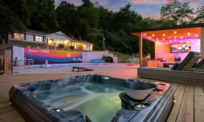 Rogers Cottage | Creekside Oasis - 5BR Retreat with Pool & Hot Tub