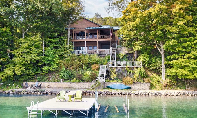 Town of Jerusalem House | Crooked Lake Lodge: A Lakefront Adirondack Style Home w/Hot Tub