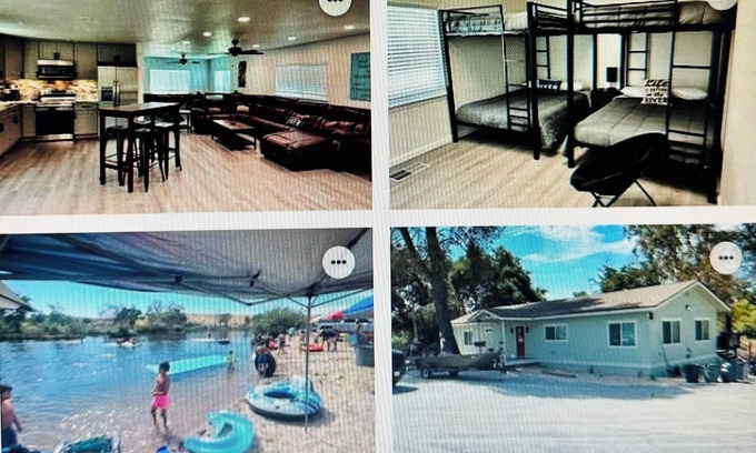 Raisin House | Cute remodeled home W/private pond 6 adults/6 kids