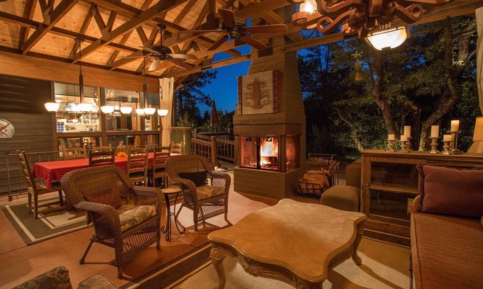 Pine Cabin | Dancing Bear Lodge, Pine AZ; Luxury Cabin with Views, Spa & Outdoor living area