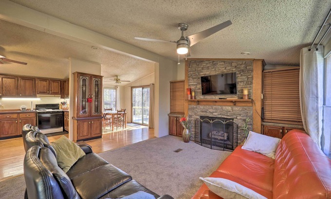 Spruce Pine House | Deck + 2 Fire Pits: Riverfront Spruce Pine Rental!
