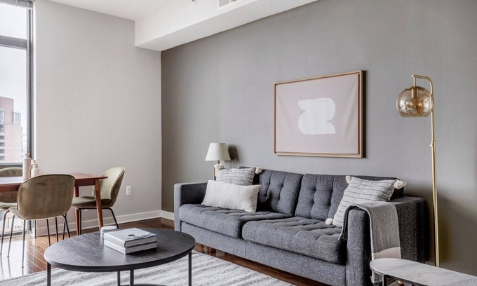 Woodmont Triangle Apartment | Delightful Bethesda Bainbridge 2BR w/Rooftop Pool & W/D, nr Dining, by Blueground
