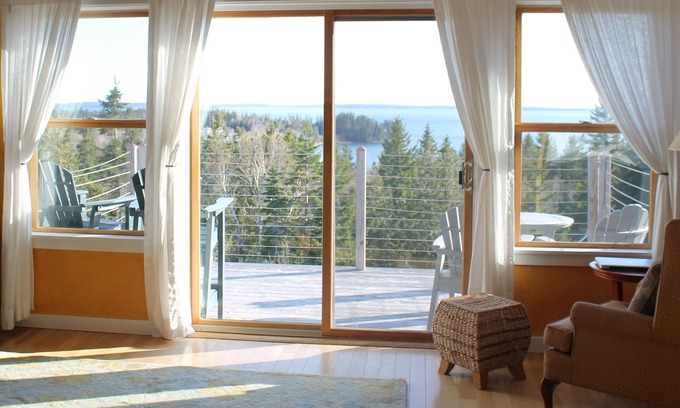 West Tremont House | Delightful Maine Home with Panoramic Views of Water and Sky!