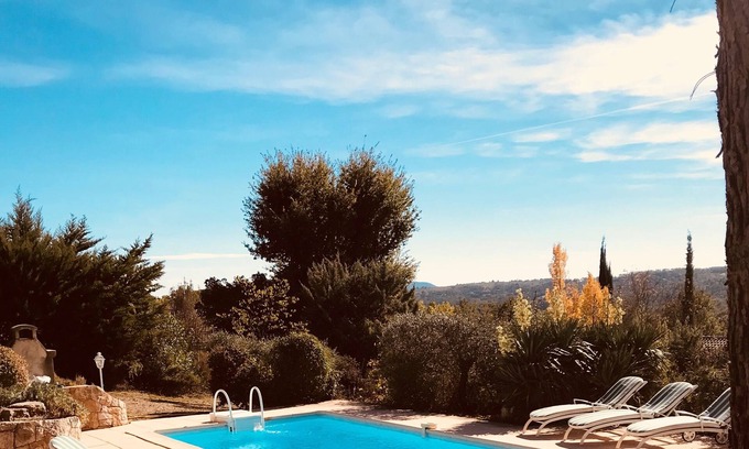 Tourrettes Villa | Delightful provencal style villa on a single level with pool and stunning views.